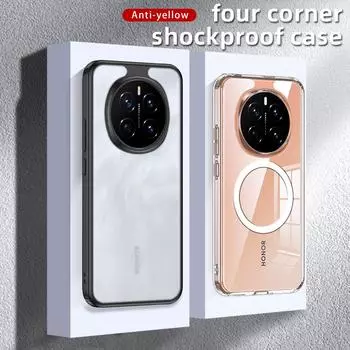 Магнитный чехол для беспроводной зарядки Magsafe для Honor Magic 7 Pro Magic7pro Противоударный матовый акриловый бампер для Huawei Honor Magic7 6pro Honor Magic6 белый