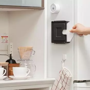 Магнитный чехол для фильтра для кофе, настенное крепление, пылезащитный квадратный держатель для бумаги для ручного приготовления кофе, ящик для хранения, контейнер для кухни, кафе-бара темно-серого