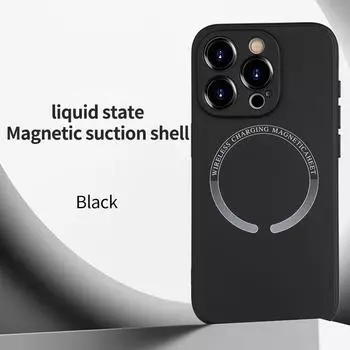 Магнитный чехол для iPhone 11 13 15 Pro Max 7 8 SE задняя крышка для iPhone 12 14 Pro Max с поддержкой беспроводной зарядки MagSafe Fundas iPhone X XS чёрный
