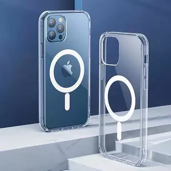 Магнитный чехол для Iphone 14 Pro Max, чехлы Magsafe для Iphone 13 12 Pro Max, мягкие силиконовые прозрачные чехлы с беспроводной зарядкой For iPhone 14 Plus прозрачный