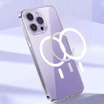 Магнитный чехол для iPhone 15 14 Pro Max с поддержкой беспроводной зарядки, чехол для iPhone 13 12 11 Pro, прозрачный защитный чехол iPhone 15 Pro Max прозрачный