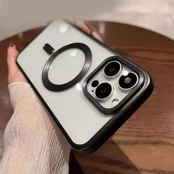 Магнитный чехол для iPhone 16 Pro с защитой экрана Privacy, ударопрочный iPhone16 темно-синий