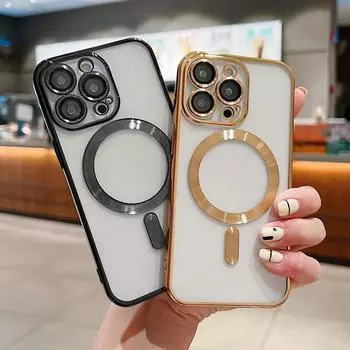 Магнитный чехол для мобильного телефона iPhone 13 12 11 14 15 Pro Max Plus, нескользящий и прочный iPhone 11 Pro чёрный