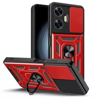 Магнитный чехол для OPPO Realme C55 C33 C35 C31 C30 Realme 10 Pro Plus 10 9i 8 Realme C25y C21y C3 C21 C20 Armor Hybrid Ring Cover For Realme 8 4G розового золота