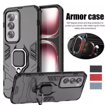 Магнитный чехол для OPPO Reno 12 Pro 5G Reno 11 11F защитный чехол с кольцом-подставкой кронштейн Shell Business полная защита чехол OPPO Reno 12 Pro 5G синий