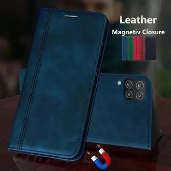 Магнитный чехол для Samsung Galaxy A12, матовый кожаный чехол-бумажник с откидной крышкой для Samsung A12, чехлы для телефонов 5G для Samsung A 12, Fundas Coque Samsung Galaxy A12 5G красный