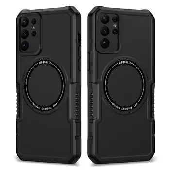 Магнитный чехол для Samsung Galaxy S23 Ultra/S23 Plus/S23, чехол военного класса, совместимый с противоударным чехлом Magsafe для телефона S23Ultra зелёный
