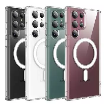 Магнитный чехол для Samsung Galaxy S23 Ultra Magsafe, чехлы для Samsung S22 Plus, силиконовые прозрачные чехлы с беспроводной зарядкой S22 Plus(5G) прозрачный