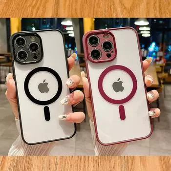 Магнитный чехол для телефона Apple iPhone 15, 14, 13, 12, 11 Pro Max, приятный на ощупь