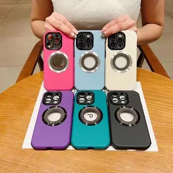 Магнитный чехол для телефона для iPhone 15, 14, 13, 12, 11 Pro Max Plus, женские чехлы для мобильных телефонов, полная защита, роскошная задняя крышка с бриллиантами для девочек For iPhone 13
