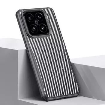 Магнитный чехол для телефона из углеродного волокна для Xiaomi 15 Pro, чехол Magsafe Magsafe для Xiaomi 14 Ultra, магнитный чехол для телефона с беспроводной зарядкой Redmi K70 Pro For Xiaomi 14 Ultra чёрный