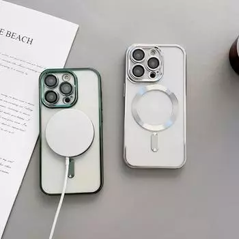 Магнитный чехол для телефона Magsafe с беспроводной зарядкой для iPhone 15 14 Plus 13 12 11 Pro Max, мягкая задняя крышка из ТПУ T18 For iPhone 12