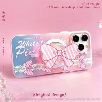 Магнитный чехол для телефона с бантом, совместимый с iPhone15 14 13 12/11promax/xsmax/xr 7/8plus 14 Pro