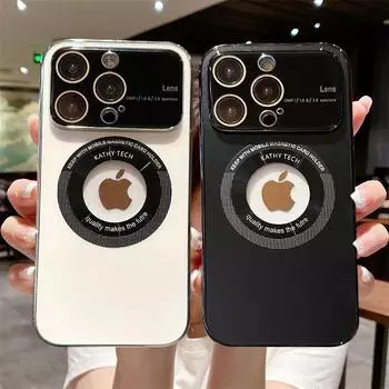 Магнитный чехол для телефона с беспроводной зарядкой для Iphone 14 13 Pro Max 14 Pro 13, противоударная защитная пленка для объектива, матовая стеклянная крышка For iPhone 13Pro красный