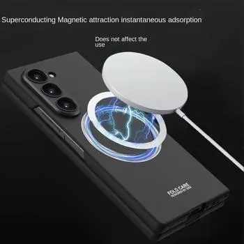 Магнитный чехол для телефона с беспроводной зарядкой для Samsung Galaxy Z Fold 6 5 4 3 Fold6 Fold5 Fold4 Fold3 5G Hard Shell Защитный чехол Galaxy Z Fold3 чёрный