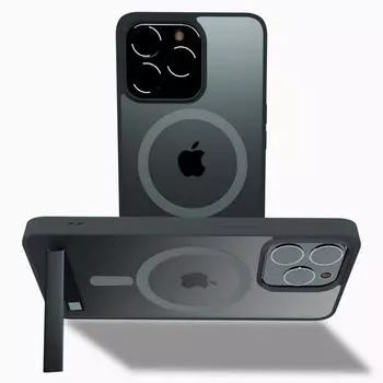 Магнитный чехол для телефона с металлической подставкой для беспроводной зарядки iPhone 15 Pro Max Plus Чехлы для мобильных телефонов Прочный магнитный чехол-подставка For iPhone 15