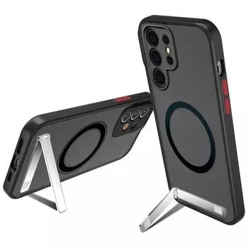 Магнитный чехол для телефона с подставкой для Samsung Galaxy S24 Ultra S23 Plus S22 5g, чехлы для мобильных телефонов с полупрозрачной задней крышкой-подставкой S22 Ultra