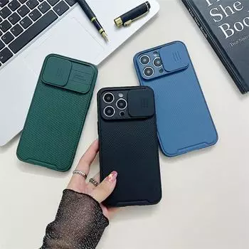 Магнитный чехол для телефона с защитой слайд-объектива для iPhone 14 Pro Max 13 12 11 Pro Max 14Plus 13Mini, мягкий чехол из ТПУ с беспроводной зарядкой For iPhone 12 Pro