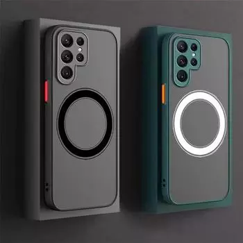Магнитный чехол для телефона Samsung Galaxy S24 S23 S22 S21 S20 Ultra Plus FE A54 A53 5G A52 4G 5G противоударный чехол с беспроводной зарядкой For Samsung S24
