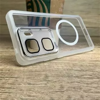 Магнитный чехол для Xiaomi POCO X7 Pro X7Pro Мягкий силиконовый прозрачный чехол для телефона MagSafe, защитный чехол для камеры, противоударный бампер для Redmi Turbo 4 Redmi Turbo 4 чёрный