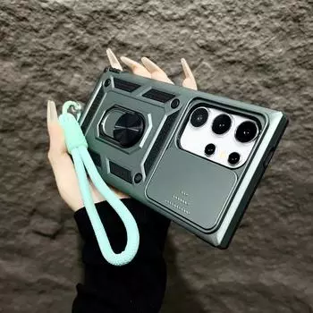 Магнитный чехол для Xiaomi Redmi Note 14 13 12 11 10 9 Pro Plus 5G 12S Чехлы с защитой объектива камеры-слайдера Redmi 14C 13C 12C Чехол Note 14 Pro Plus 5G зелёный