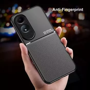 Магнитный чехол из искусственной кожи для OPPO A60 4G, задняя крышка, матовый силиконовый противоударный чехол для телефона с полной защитой для OPPO A58 A78 A98 5G For OPPO A60 4G чёрный