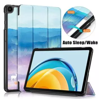 Магнитный чехол из искусственной кожи Smart Case для Huawei MatePad SE 10.4 2020 Cover Stand Shell For Funda Huawei MatePad SE 10 4 Tablet Case Matepad SE 10.4 2022 чёрный