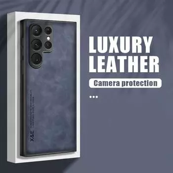 Магнитный чехол из овчины для Samsung S24 Ultra S23 S22 S21 S20 FE S10, чехол для Samsung Note 20 Ultra 10, матовый кожаный чехол для телефона S20