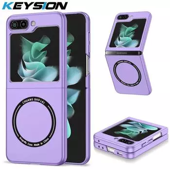Магнитный чехол KEYSION для Magsafe для Samsung Galaxy Z Flip 5 5G 4 3 PC, противоударная задняя крышка для телефона Galaxy Z Flip 5 4 3 5G for Galaxy Z Flip 5 красный