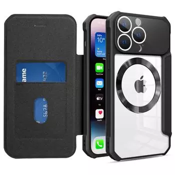 Магнитный чехол-кошелек 2 в 1 для Apple iPhone 14 Plus 13 12 11 Pro Max XS XR X Магнитный съемный противоударный чехол для телефона Защитная крышка RFID-карты