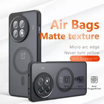 Магнитный чехол Magsafe Acrylic Case для Oneplus 13R 1+13 5G Wireles Charging Противоударный мягкий бампер для Oneplus ACE 5 Pro ACE5pro 3V 3 Pro oneplus 13R чёрный