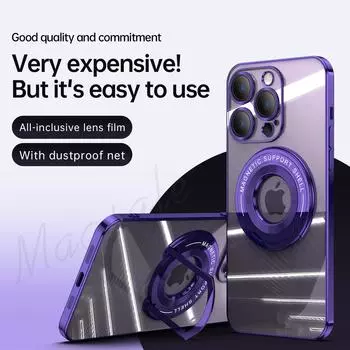 Магнитный чехол Magsafe для беспроводной зарядки для iPhone 15 14 Plus 13 12 11 Pro Max с покрытием, кронштейн для рамки, прозрачная задняя крышка из ТПУ K05 For iPhone 12