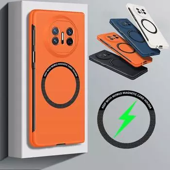 Магнитный чехол Magsafe для Huawei Mate X5 X3 X2, тонкий безрамочный жесткий чехол из ПК, чехлы с беспроводной зарядкой для Mate X3 X2 X5 Huawei Mate X5 белый