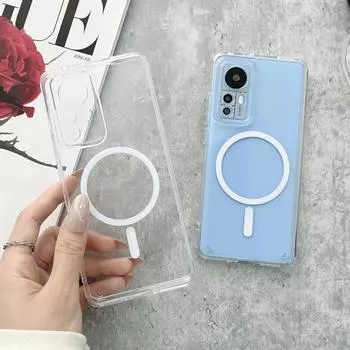 Магнитный чехол Magsafe для Xiaomi Mi 12 11 Pro, прозрачный противоударный акриловый чехол с беспроводной зарядкой для телефона Xiaomi Mi 11 Ultra For Mi 12 Pro прозрачный
