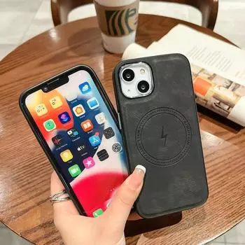 Магнитный чехол Magsafe с беспроводной зарядкой для iPhone 15 14 13 12 11 Pro XS Max XR X 8 Plus SE TPU Edge Pu задняя крышка K02 For iPhone X