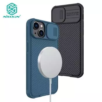 Магнитный чехол Nillkin CamShield Pro для iPhone 14, чехол для телефона, защита слайдера камеры, роскошный противоударный чехол из ТПУ + ПК iPhone 14 чёрный