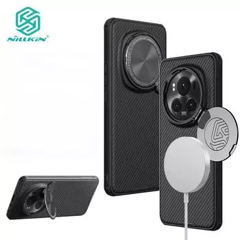 Магнитный чехол Nillkin CamShield ProP для телефона Honor Magic 6 Pro, чехол с откидным кронштейном для камеры, жесткий ПК + противоударная задняя крышка из ТПУ For Honor Magic6 Pro чёрный