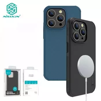 Магнитный чехол Nillkin PC + TPU Shield Pro для iPhone 15 Pro Max 15 Plus 15 Pro, ультратонкий чехол с защитой от отпечатков пальцев, задняя крышка For iPhone 15 чёрный