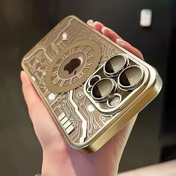 Магнитный чехол с беспроводной зарядкой для iPhone 14 15 13 12 11 Pro Max Plus, роскошная защитная задняя крышка для объектива телефона For iPhone 15 ProMax