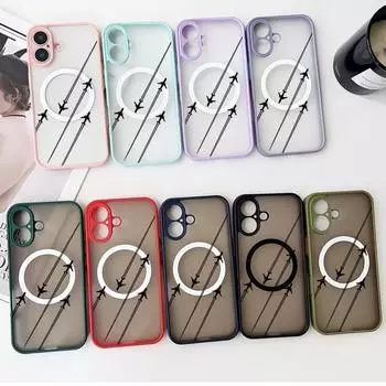Магнитный чехол с рисунком самолета для iPhone 16 Pro 15 14 Plus 13 12 Pro Max 11, ударопрочный, прозрачный, с мягкими краями, акриловый, жесткий, защитный чехол для линз iPhone 16 чёрный