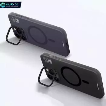 Магнитный чехол Youngkit, совместимый с iPhone 13/14/15, с держателем-подставкой для телефона, прозрачный/матовый чехол для iPhone 15 pro max