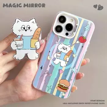 Магнитный чехол Zhitai для iPhone 12–16 Pro/Pro Max с матовым лазерным покрытием и подставкой iPhone 16