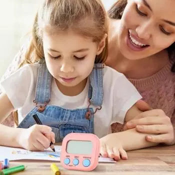 Магнитный цифровой таймер для учителей, детский классный таймер с подставкой, прочный розовый