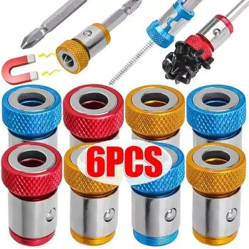 Магнитный держатель бит, электрический крестообразный отверточный держатель, магнитное кольцо, держатель головки бит, мощный намагничиватель, аксессуары для электроинструментов blue 1pcs