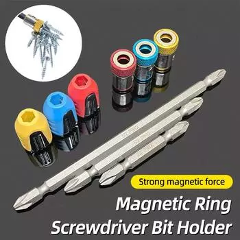 Магнитный держатель бит Магнитное кольцо Мощный намагничивающее устройство Размагничиватель 6.35 мм Крестовая отвертка Phillips Держатель бит Ручной инструмент