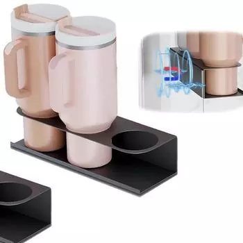 Магнитный держатель для хранения стаканов на холодильнике для Stanley Cup, держатель для бутылок с водой, органайзер для полок холодильника чёрный