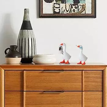 Магнитный держатель для ключей в виде гуся, смоляные фигурки для стола, эстетическая статуэтка животного, украшение для дома, декор для спальни, гостиной A