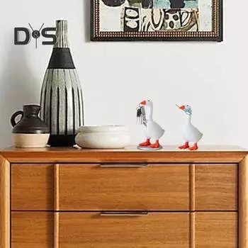 Магнитный держатель для ключей в виде гуся, смоляные фигурки для стола, эстетическая статуэтка животного, украшение для дома, декор для спальни, гостиной A