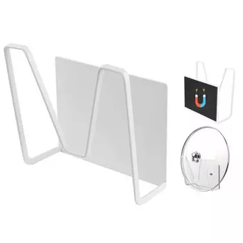 Магнитный держатель для крышки кастрюли Подставка для крышки кастрюли Подставка для крышки кастрюли Кухонное хранилище Плавающее хранилище Простая установка Магнит Белый HOGAWAY Магнитная крышка кастрюли [1 шт]