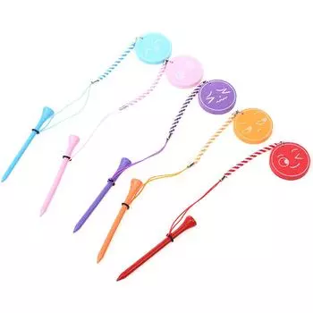 Магнитный держатель для мячей для гольфа из вспененного этиленвинилацетата с принтом, тройники для гольфа 83 мм, разноцветные деревянные тройники для гольфа с веревкой, препятствующей потере, подарок для гольфа оранжевый